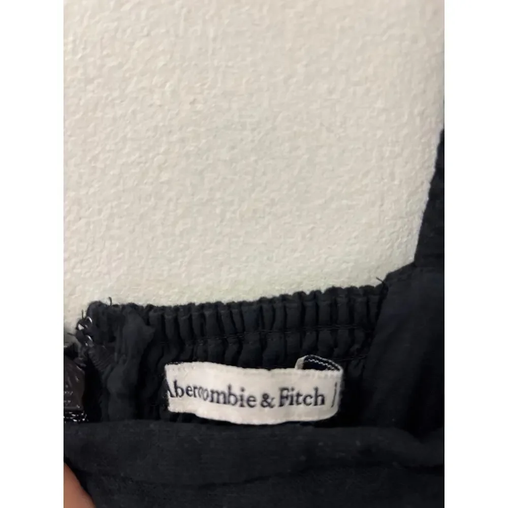 Abercrombie & Fitch Black Linen Blend Knee Length Dress Sz M